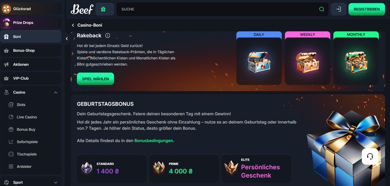 Beef Casino Online: Erfahrung & Bonus ohne